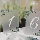 Dekorácie - Transparentné čísla na svadobný stôl - 14734123_
