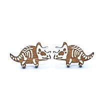 Náušnice - Drevené náušnice dinosaurus triceratops kostra - 14733632_