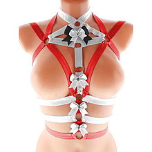 Spodná bielizeň - women body harness, postroj bielzň otvorená podprsenka pastel gothic postroj body harness lingerie q7 - 14737341_