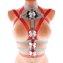 Spodná bielizeň - women body harness, postroj bielzň otvorená podprsenka pastel gothic postroj body harness lingerie q7 - 14737655_