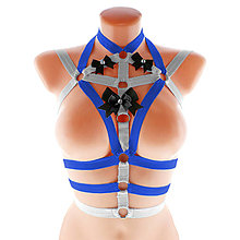 Spodná bielizeň - women body harness, postroj bielzň otvorená podprsenka pastel gothic postroj body harness lingerie q7 - 14737944_