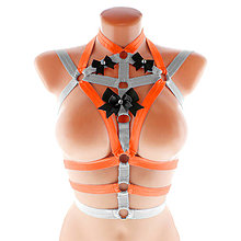 Spodná bielizeň - women body harness, postroj bielzň otvorená podprsenka pastel gothic postroj body harness lingerie q7 - 14737988_