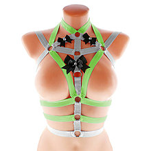 Spodná bielizeň - women body harness, postroj bielzň otvorená podprsenka pastel gothic postroj body harness lingerie q78 - 14738323_