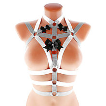 Spodná bielizeň - women body harness, postroj bielzň otvorená podprsenka pastel gothic postroj body harness lingerie q78 - 14738345_