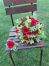 Kytice pre nevestu - Svadobná kytica červené ruže - 14737398_