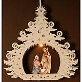 Dekorácie - Vianočný stromček so Svätou rodinou a svetlom - 14737134_