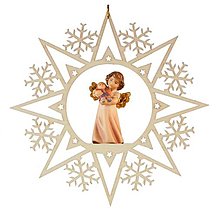 Dekorácie - Krištáľová hviezda s anjelom a bábikou - 14736527_