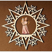 Dekorácie - Krištáľová hviezda s anjelom a sviečkou - 14736752_