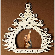 Dekorácie - Vianočný stromček so Svätou rodinou a kométou - 14736930_