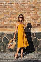 Šaty - Mušelínové šaty žlté - 14738706_