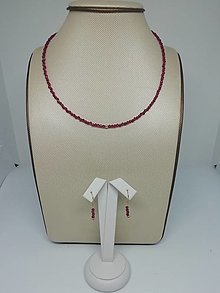 Sady šperkov - Sada - náhrdelník, náušnice (Rubín, 14k zlato) - 14736417_