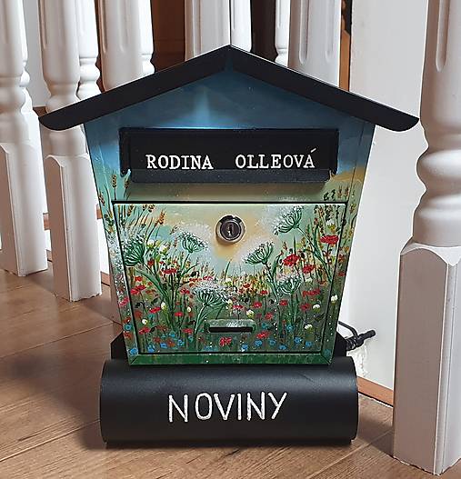 Úložné priestory & Organizácia - Malá poštová schránka - lúčne kvety - 14737700_