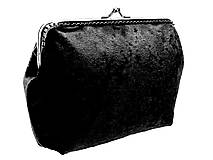 Kabelky - Čierna zamatová kabelka do ruky, dámská kabelka , taštička   04701A - 14740387_
