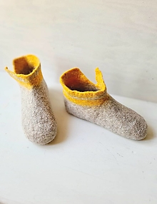 Ponožky, pančuchy, obuv - Plstené papuče ONA -kotníkové (37) - 14739619_