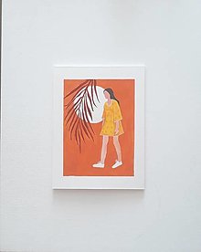 Obrazy - Slnečné dievča, akryl, 18 x 24 cm - 14739604_