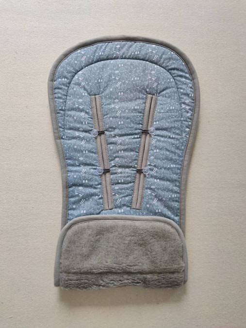 Detský textil - VLNIENKA Podložka do kočíka Britax Römer Smile 3 100 % MERINO Top super wash Grey Zvieratá oceľové - 14740492_