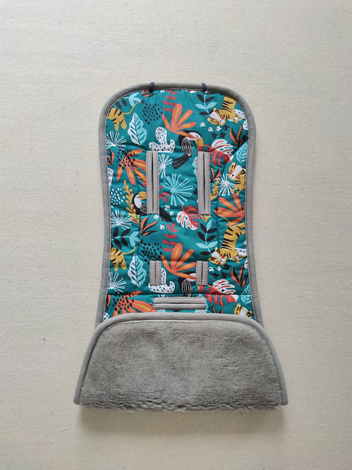 Detský textil - MERINO podložka OYSTER ZERO 100% wool Grey proti poteniu a prehriatiu Tukany Green šedá lemovka - 14740659_