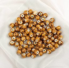 Korálky - KE101 Keramická korálka 6 mm (Oranžovo hnedá) - 14739305_