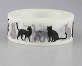 Papier - WP101 Washi páska mačičky 1,5 cm - 14741462_