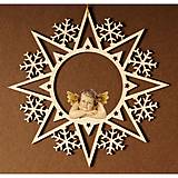 Dekorácie - Krištáľová hviezda s anjelom Raffaelom - 14739923_