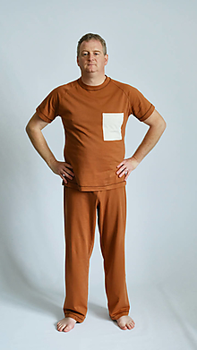 Pánske oblečenie - Pyžamo biobavlna dlhé nohavice a tričko - 14740481_