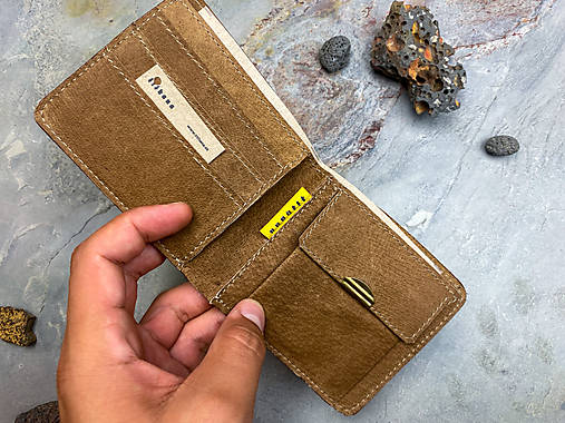 Kožená pánska peňaženka Rhea - hnedá