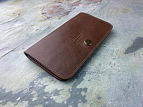 Peňaženky - Dámska kožená hnedá peňaženka rhea II - 14741694_