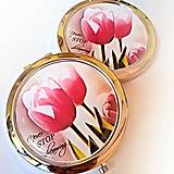 Zrkadielka - zrkadielko Tulipán ružový - text na želanie - 14739508_