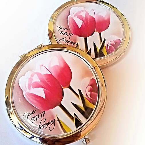 zrkadielko Tulipán ružový - text na želanie
