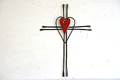 Dekorácie - Krížik Tepaný * 17 cm - 14740348_