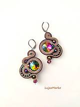 Náušnice - Brenda soutache náušnice  (Hnedá) - 14740934_