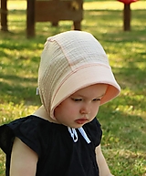 Detské čiapky - Letný detský mušelínový čepiec Karolína - 14744417_