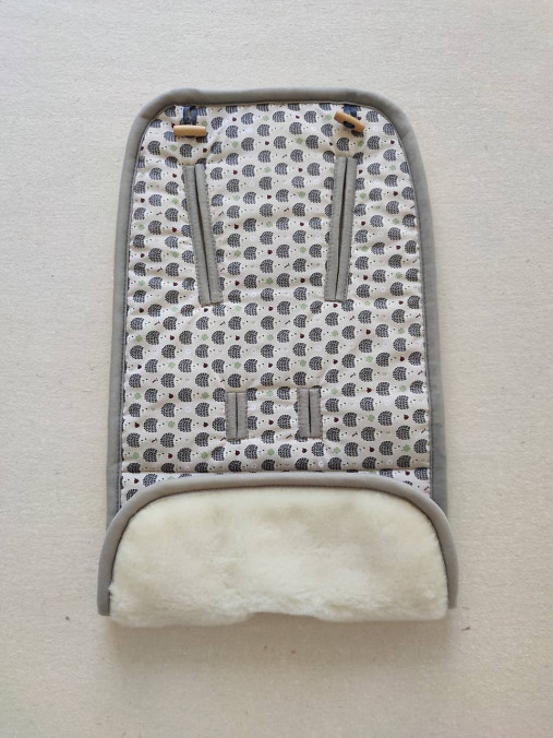 Detský textil - VLNIENKA BRITAX RÖMER B-Agile Plus Podložka do kočíka 100% Merino Top super WASH Natural Ježko - 14743395_