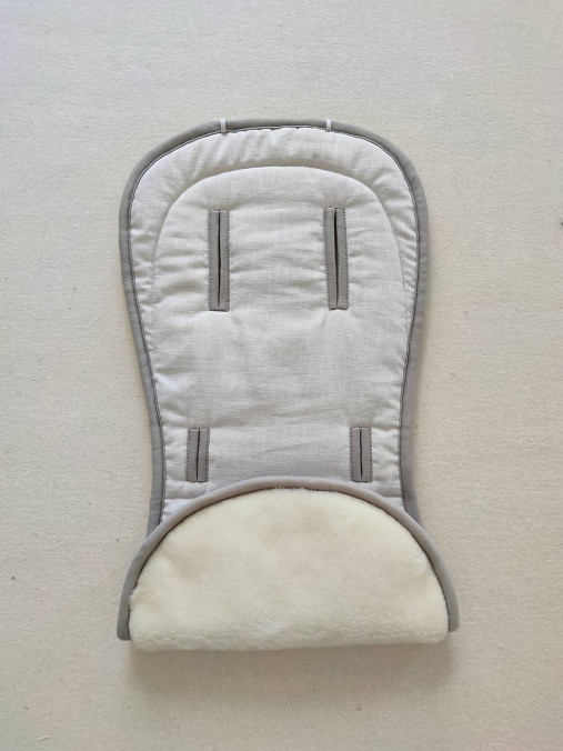Detský textil - VLNIENKA podložka do kočíka EasyWalker Harvey3 100% Merino Top Super wash Natural 100% ľan svetlo šedý - 14743413_