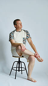 Pánske oblečenie - Pyžamo biobavlna s krátkym rukávom - 14742702_