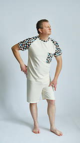 Pánske oblečenie - Pyžamo biobavlna s krátkym rukávom - 14742703_