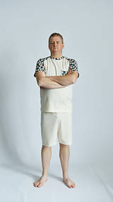 Pánske oblečenie - Pyžamo biobavlna s krátkym rukávom - 14742705_