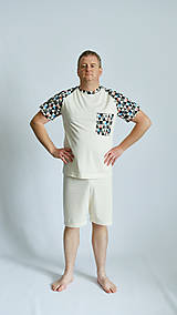 Pánske oblečenie - Pyžamo biobavlna s krátkym rukávom - 14742706_