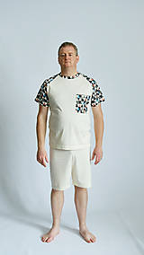 Pánske oblečenie - Pyžamo biobavlna s krátkym rukávom - 14742707_