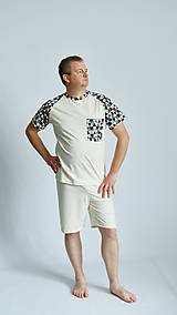 Pánske oblečenie - Pyžamo biobavlna s krátkym rukávom - 14742708_