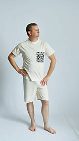 Pánske oblečenie - Pyžamo biobavlna s krátkym rukávom - 14742732_