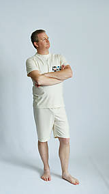 Pánske oblečenie - Pyžamo biobavlna s krátkym rukávom - 14742733_