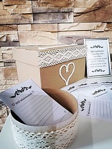 Úložné priestory & Organizácia - Akcia set - Bohoo style Wedding box,kartičky, ramik - 14744744_