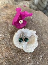 Náušnice - náušnice Swarovski - oceľ (Zelená) - 14743616_