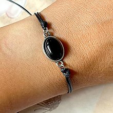 Náramky - Simple Black Agate Bracelet / Jednoduchý náramok s čiernym achátom - 14746800_