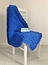 Detský textil - Puffy deka do kočíka 80x80cm - kráľovská modrá - 14745553_