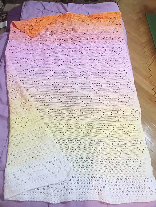Detský textil - Háčkovaná letná dečka pre bábätko - 14746285_