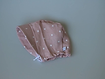 Detské čiapky - Letný detský ľanový čepiec bodka na ružovej (ružovej) - 14749991_
