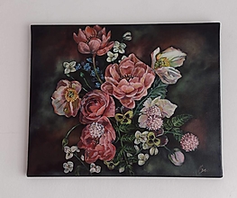 Obrazy - Kvety elegantné - olejomaľba - 14748645_