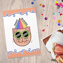 Papiernictvo - Party mačka pohľadnica  (cool mňau) - 14749946_